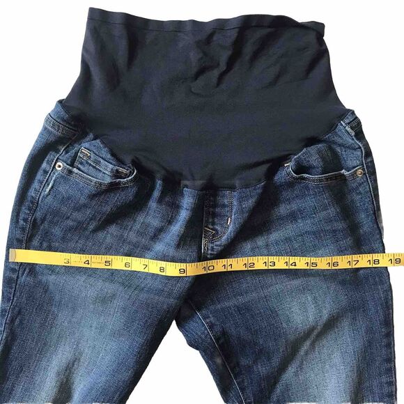 Old Navy Maternity Jeans Med Wash Stretch Full Panel Skinny Size 8 Distressed - Picture 6 of 9